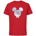 thumbnail image 1 of Disney I Asked Proposal Engagement Bow Tie Groom Mickey ‘24- Short Sleeve Cotton T-Shirt for Adults - Customized-Red, 1 of 5