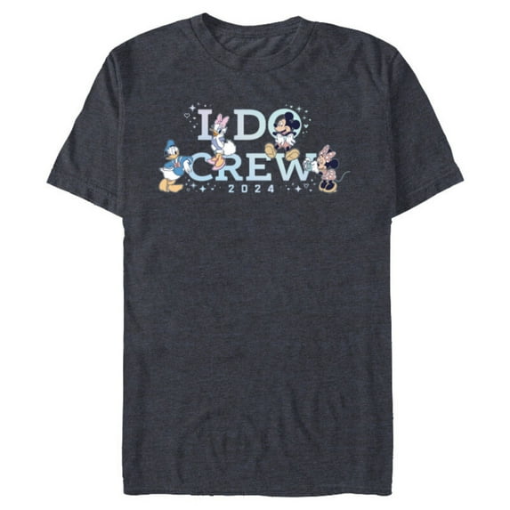 Disney “I Do Crew” Wedding Bridal Shower Bachelorette 2024- Short Sleeve Blended T-Shirt for Adults - Customized-Navy Heather