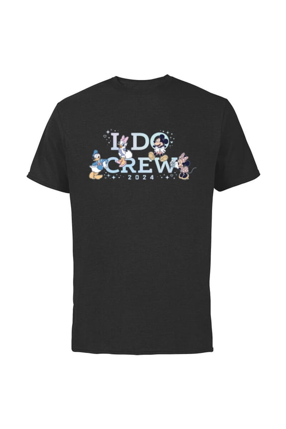 “I Do Crew” Wedding Bridal Shower Bachelorette 2024- Short Sleeve Cotton T-Shirt for Adults - Customized-Black
