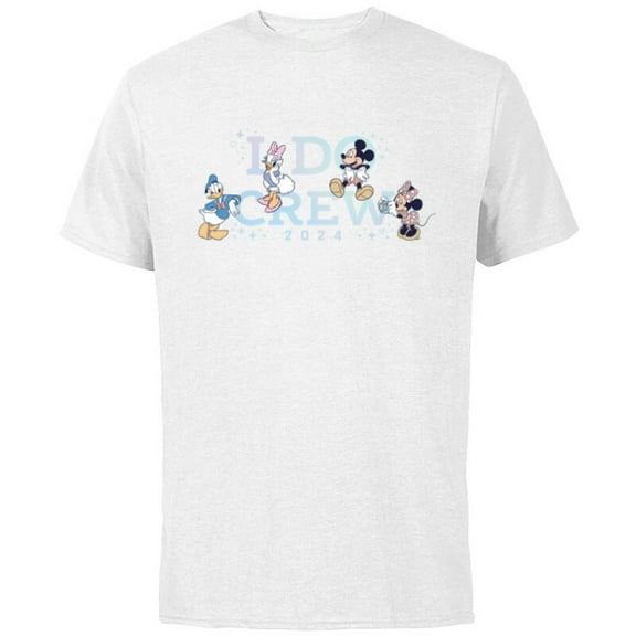 Disney “I Do Crew” Wedding Bridal Shower Bachelorette 2024- Short Sleeve Cotton T-Shirt for Adults - Customized-White