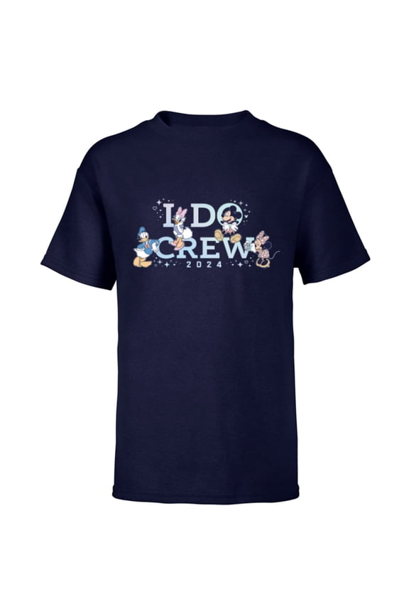 “I Do Crew” Wedding Bridal Shower Bachelorette 2024- Short Sleeve T-Shirt for Kids - Customized-Navy