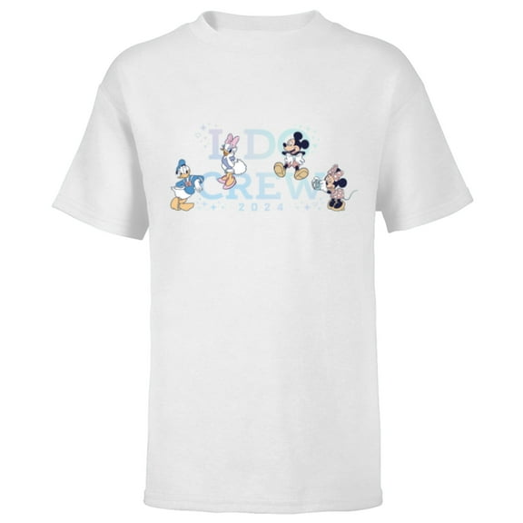 Disney “I Do Crew” Wedding Bridal Shower Bachelorette 2024- Short Sleeve T-Shirt for Kids - Customized-White