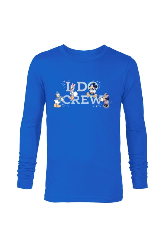 “I Do Crew” Wedding Bridal Shower Bachelorette Party - Long Sleeve T-Shirt for Men - Customized-Navy