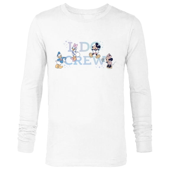 Disney “I Do Crew” Wedding Bridal Shower Bachelorette Party - Long Sleeve T-Shirt for Men - Customized-White