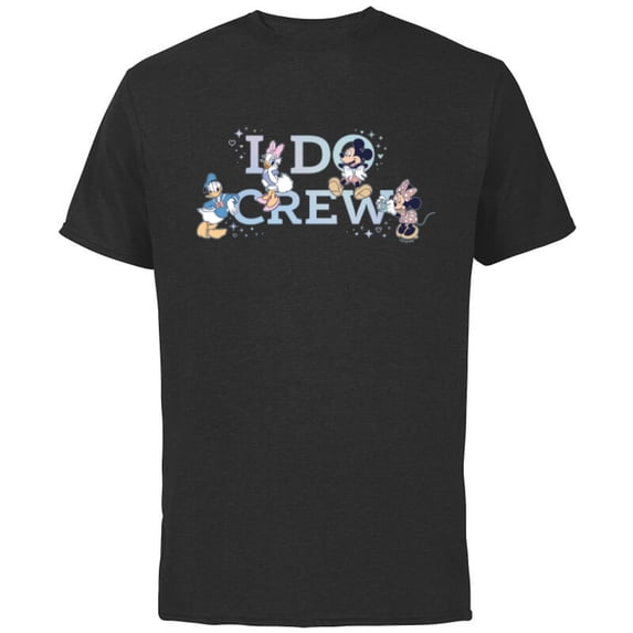Disney “I Do Crew” Wedding Bridal Shower Bachelorette Party - Short Sleeve Cotton T-Shirt for Adults - Customized-Black