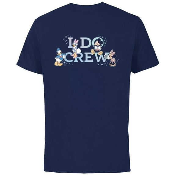 Disney “I Do Crew” Wedding Bridal Shower Bachelorette Party - Short Sleeve Cotton T-Shirt for Adults - Customized-Navy
