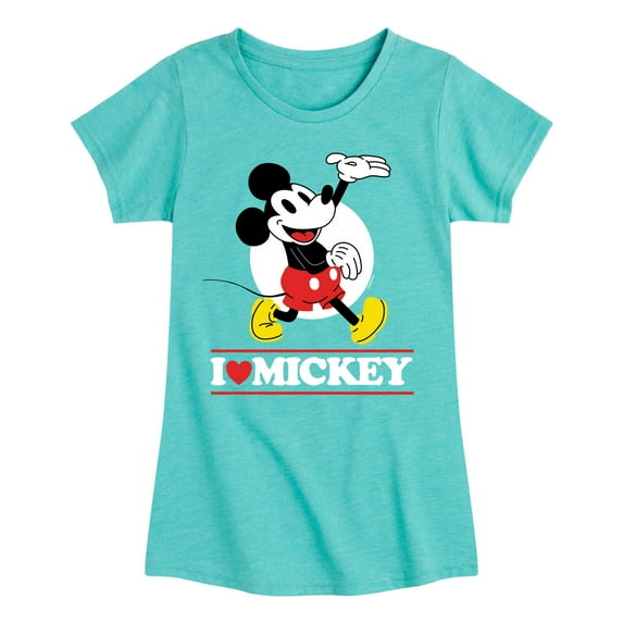 Disney - I Love Mickey - Toddler & Youth Girls Short Sleeve Graphic T-Shirt
