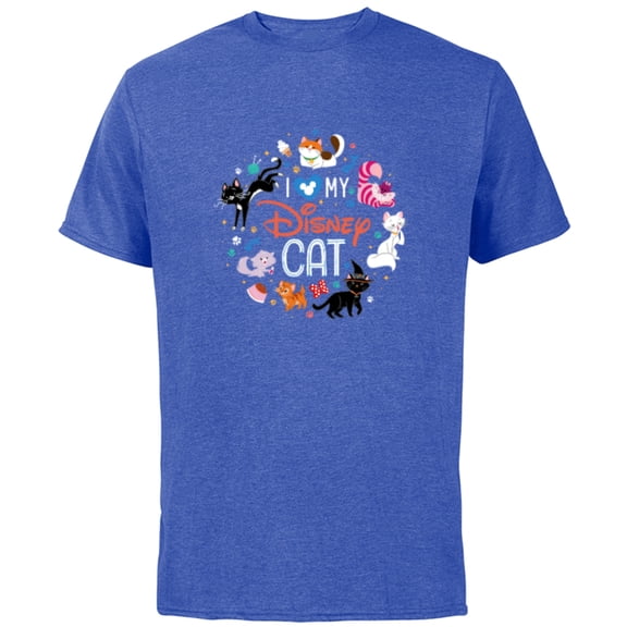 Disney I Love My Disney Cat - Short Sleeve Cotton T-Shirt for Adults - Customized-Royal Heather