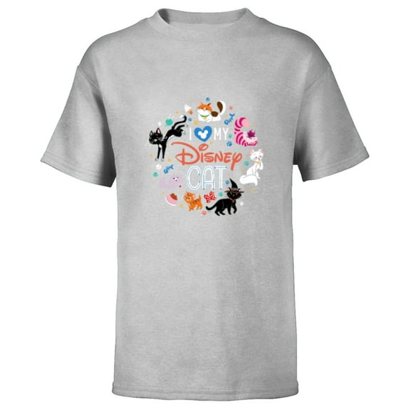 Disney I Love My Disney Cat - Short Sleeve T-Shirt for Kids - Customized-Athletic Heather