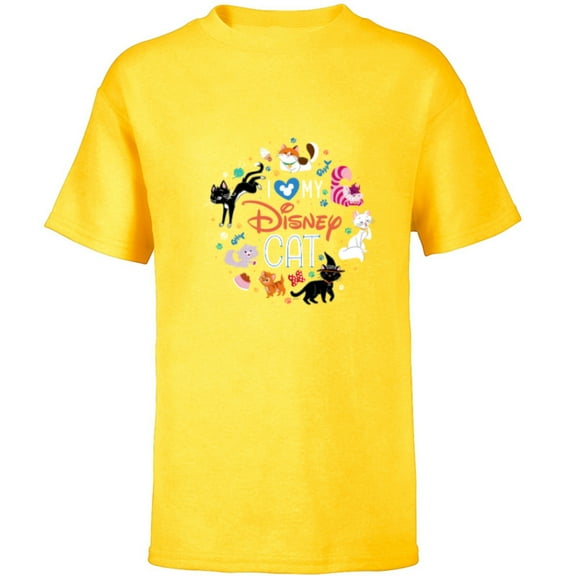 Disney I Love My Disney Cat - Short Sleeve T-Shirt for Kids - Customized-Yellow