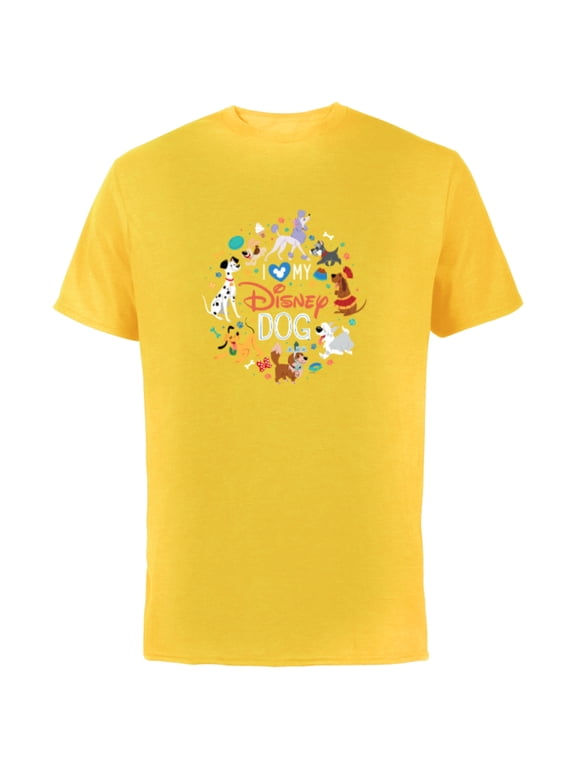 I Love My Disney Dog - Short Sleeve Cotton T-Shirt for Adults - Customized-Yellow