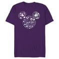 thumbnail image 1 of Disney I Said Yes Engagement Proposal Mickey Head Icon - Short Sleeve Blended T-Shirt for Adults - Customized-Purple, 1 of 5
