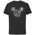 thumbnail image 1 of Disney I Said Yes Engagement Proposal Mickey Head Icon - Short Sleeve Cotton T-Shirt for Adults - Customized-Black, 1 of 5