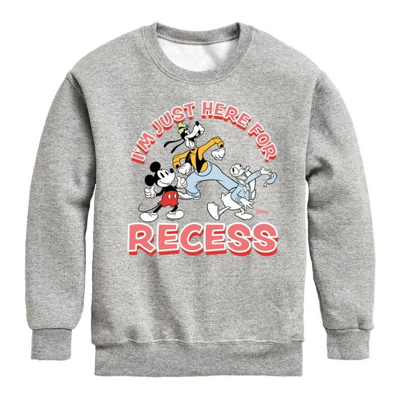 Disney - I'm Just Here For Recess - Toddler & Youth Crewneck Fleece Sweatshirt