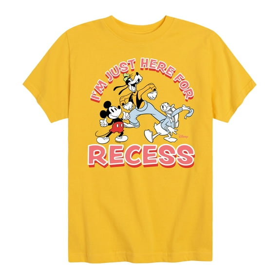 Disney - I'm Just Here For Recess - Toddler & Youth Short Sleeve Graphic T-Shirt