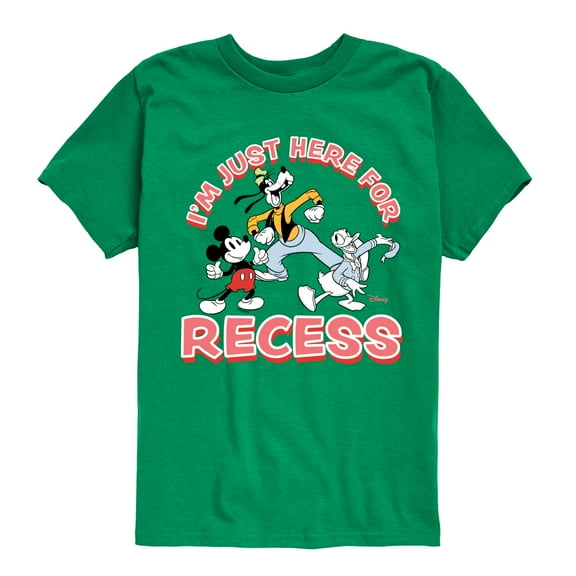 Disney - I'm Just Here For Recess - Toddler & Youth Short Sleeve Graphic T-Shirt