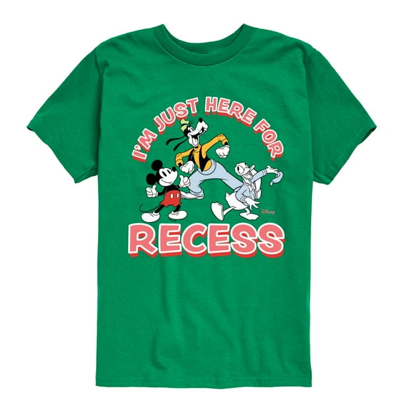 Disney - I'm Just Here For Recess - Toddler & Youth Short Sleeve Graphic T-Shirt