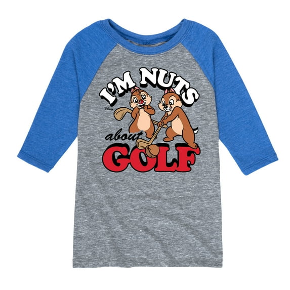 Disney - I'm Nuts About Golf - Toddler & Youth Raglan Graphic T-Shirt