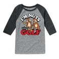 thumbnail image 1 of Disney - I'm Nuts About Golf - Toddler & Youth Raglan Graphic T-Shirt, 1 of 5