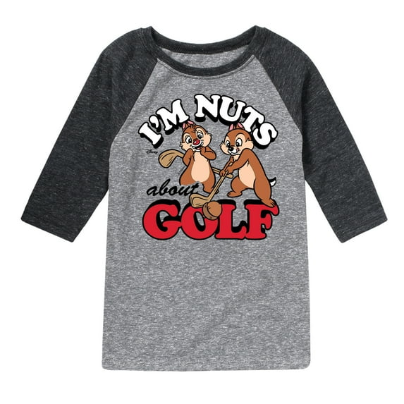 Disney - I'm Nuts About Golf - Toddler & Youth Raglan Graphic T-Shirt