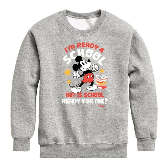 Disney - I'm Ready For School - Toddler & Youth Crewneck Fleece Sweatshirt