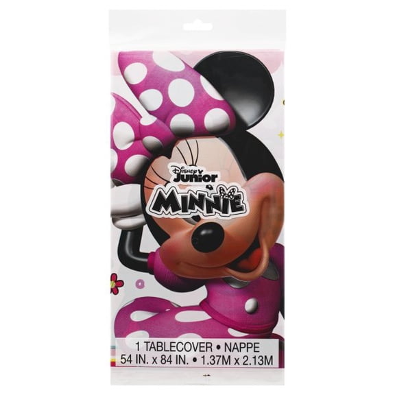 Disney Iconic Minnie Mouse Rectangular Plastic Table Cover, 54" x 84"
