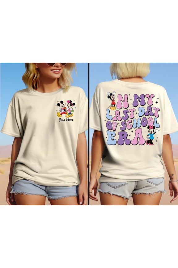 Disney In My Last Day Of School Era Shirt, Mickey Minnie Custom School Shirt, Summer Break Shirt, Schools out for Summer Grad Shirt