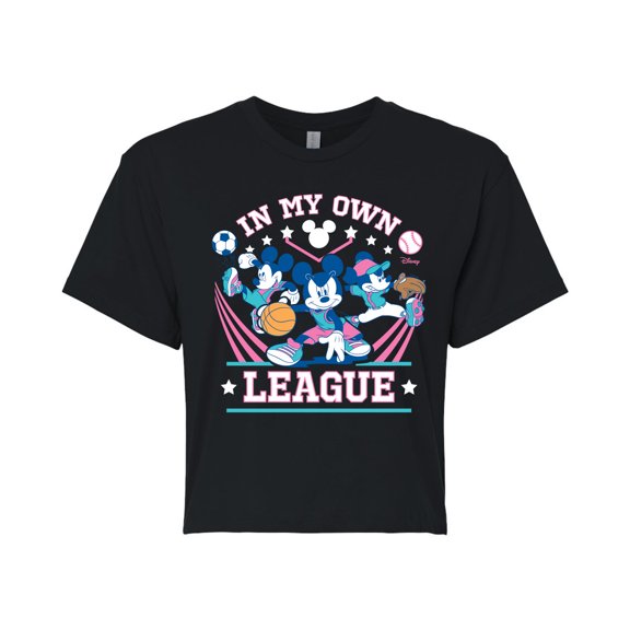 Disney - In My Own League  - Juniors Cropped Cotton Blend T-Shirt