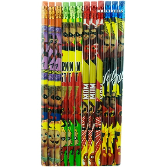 Disney Incredibles 12 Wood Pencils Pack