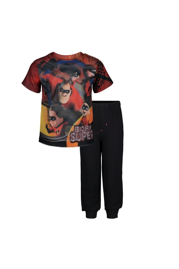 Incredibles Jack Jack Mr Incredible Elastigirl Infant Baby Boys T-Shirt and French Terry Pants Infant to Toddler