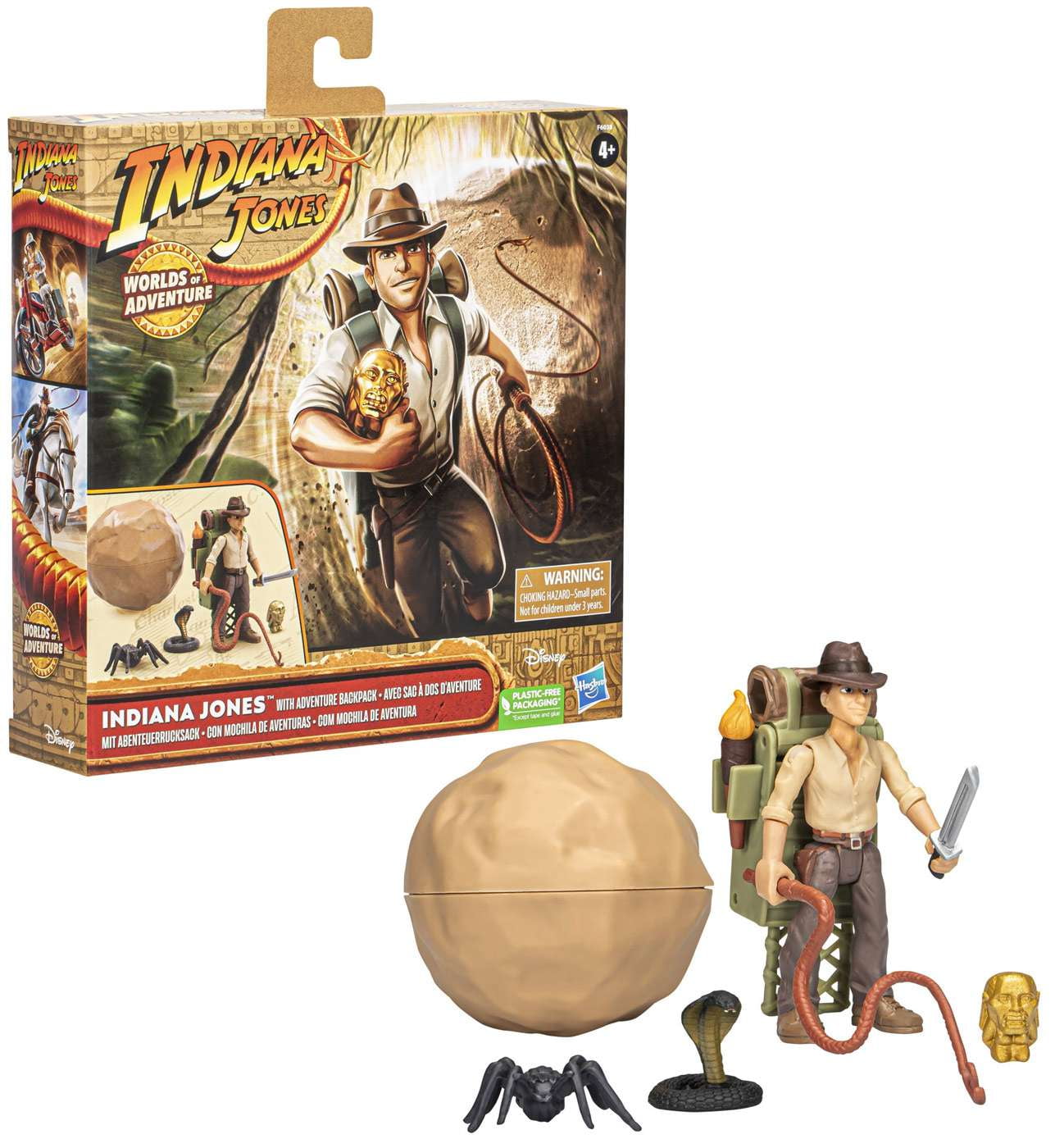 Disney Indiana Jones Worlds of Adventure Action Figure Indiana with Backpack New