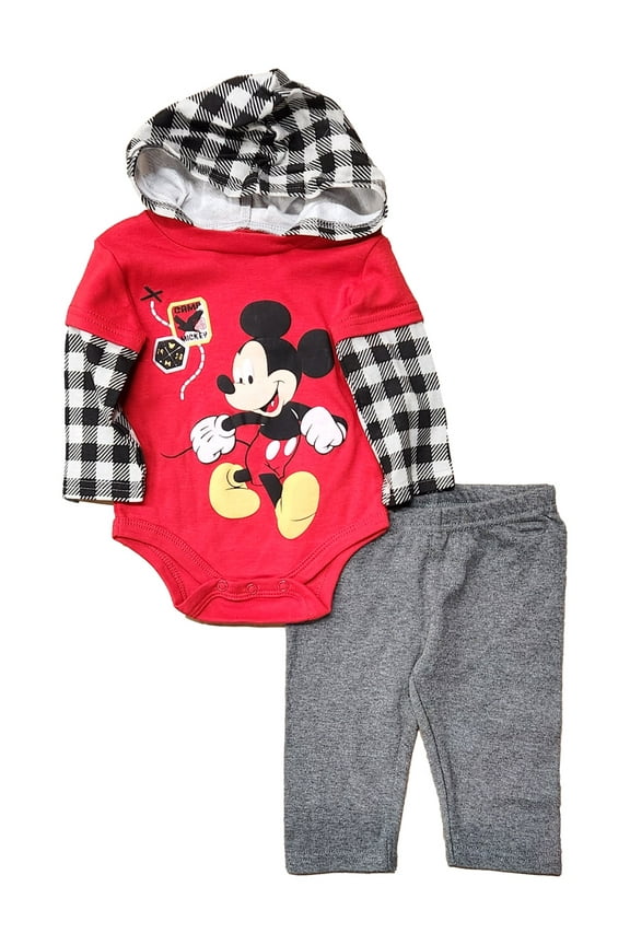 Infant Boys 2pc Piece Mickey Mouse Bodysuit & Pants Set 3-6 Months