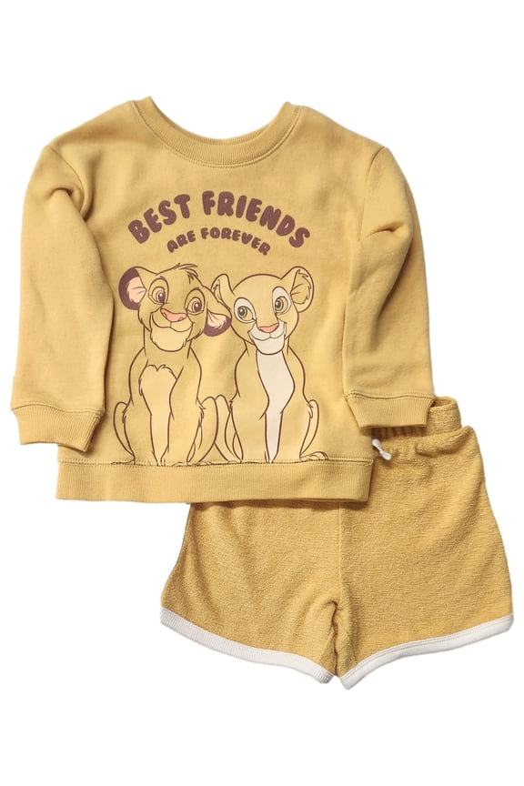 Infant Boys & Girls Yellow Simba Lion King Sweatshirt & Shorts Set 24m