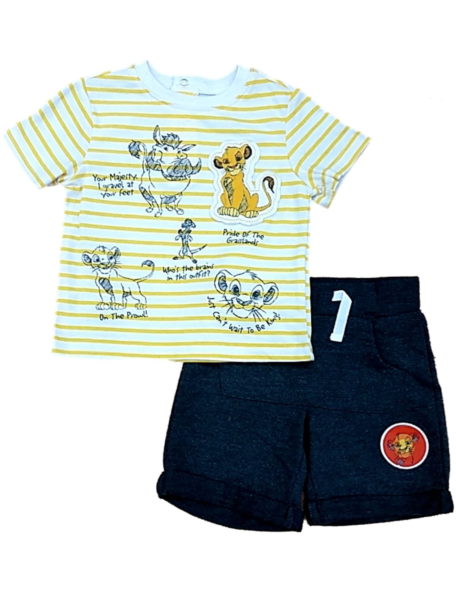 Disney Infant Boys Lion King Simba 2 Piece Set TShirt & Short Outfit