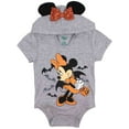 thumbnail image 1 of Disney Infant Girls Gray Bat Minnie Mouse Halloween Hoodie Creeper Bodysuit, 1 of 1