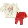 thumbnail image 1 of Disney Infant Girls Minnie Mouse Sweatshirt & Tutu Heart Leggings Outfit Set NB, 1 of 1