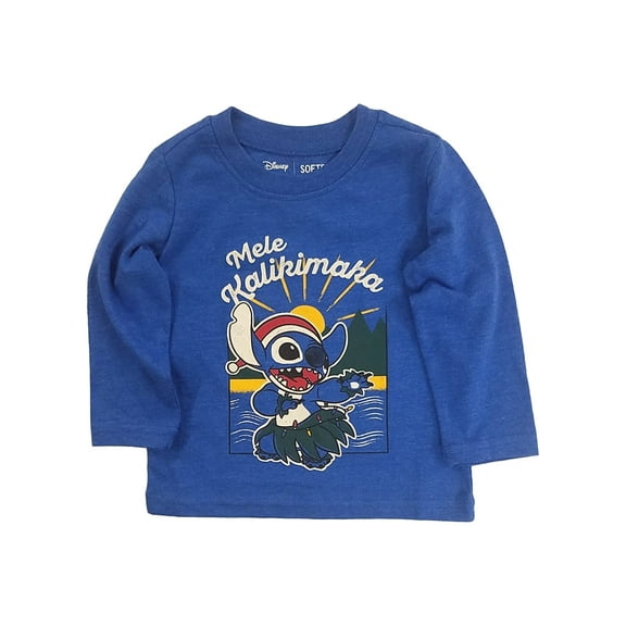 Disney Infant & Toddler Boys Blue Stitch "Mele Kalikimaka" Christmas T-Shirt 18M