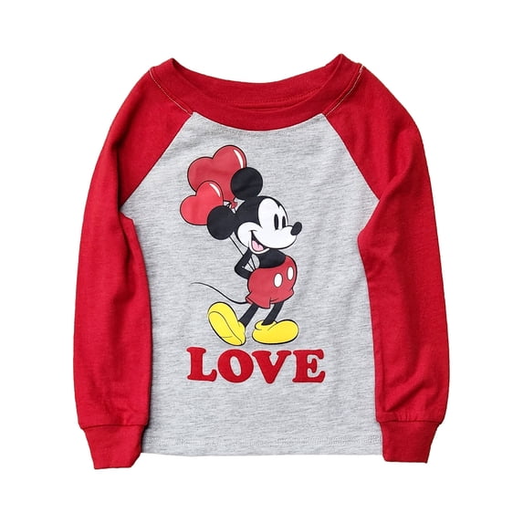 Disney Infant & Toddler Boys Gray Mickey Mouse Valentine Love T-Shirt 3T