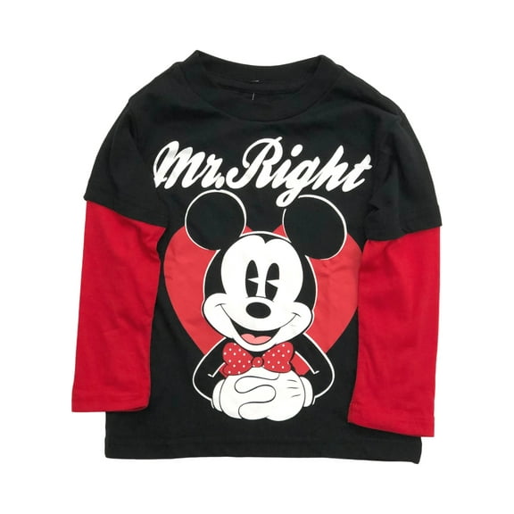 Disney Infant & Toddler Boys Mickey Mouse Valentines T-Shirt Mr Right Shirt 4T