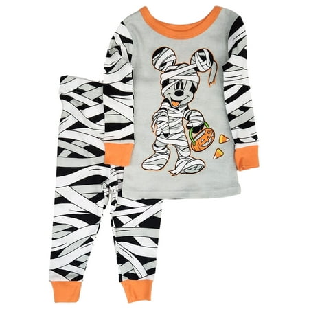 Disney Infant & Toddler Boys White 2 Piece Mickey Mouse Halloween Pajamas 18m