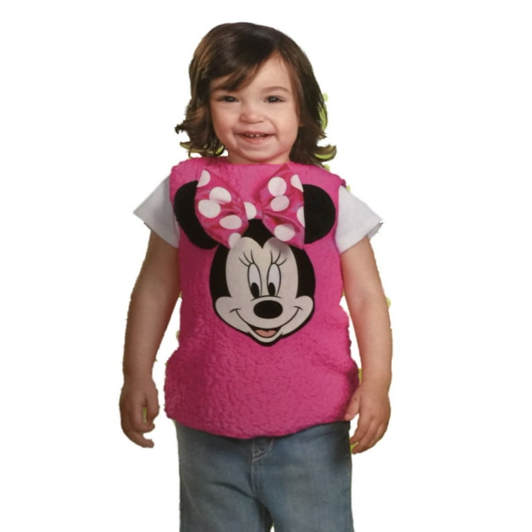 Disney Infant Toddler Girl Plush Pink Minnie Mouse Costume Pull over Vest 12 18m Walmart
