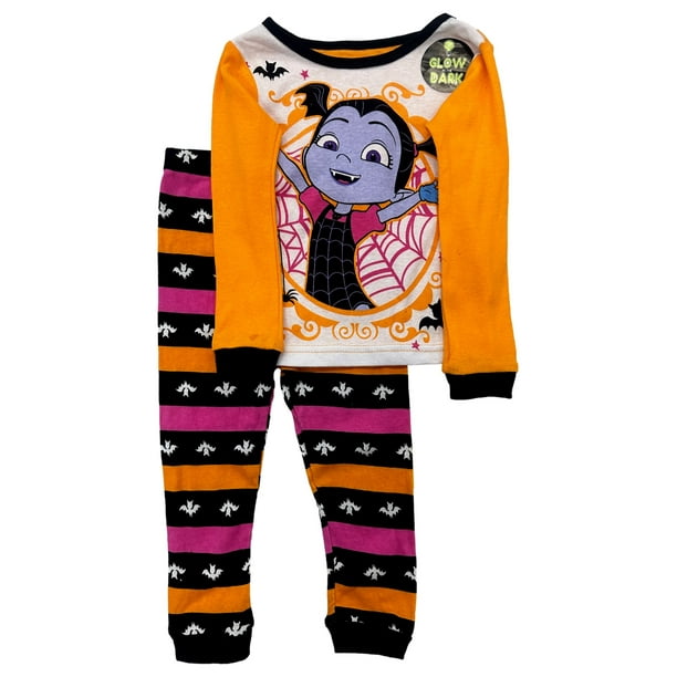 Vampirina Disney Toddler Girls Orange Halloween Cotton Pajamas Sleep Set 2T