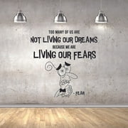 ALL THINGS VALUABLE Disney Inside Out Character Fear's Quote Too Many Of Us Are Not Living Our Dreams Because We Are Living Our Fears Vinyl Wall Decal Wall Art Bedroom Nursery Play Room Wall Decoration Size (10x10 inch)