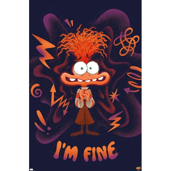 Disney Inside Out 2 - Anxiety I'm Fine Wall Poster, 14.725" x 22.375"
