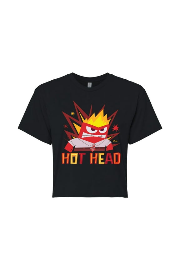 - Inside Out 2 - Hot Head Anger - Junior's Cropped Tee