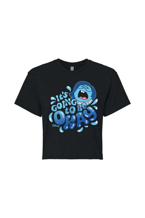 - Inside Out 2 - Sadness It's Going To Be Okay - Junior's Cropped Tee