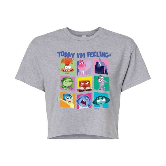 Disney - Inside Out 2 - Today I'm Feeling Inside Out Grid - Junior's Cropped Tee