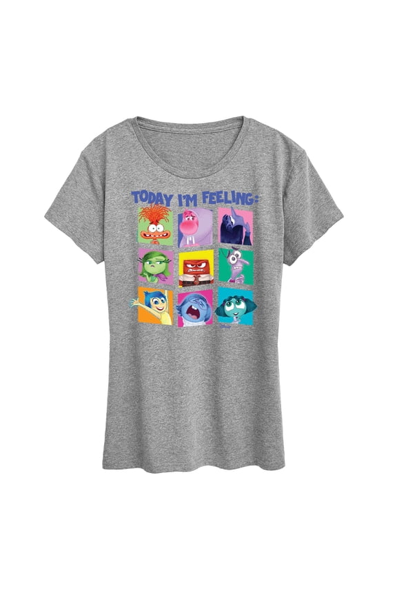 Disney - Inside Out 2 - Today I'm Feeling Inside Out Grid - Women's Short Sleeve Graphic T-Shirt