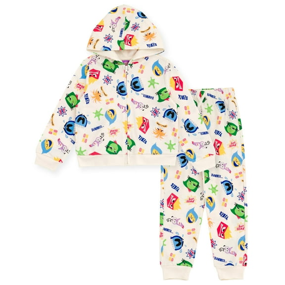 Disney Inside Out Anger Anxiety Fear French Terry Zip Up Hoodie and Pants Outfit Set Toddler to Big Kid