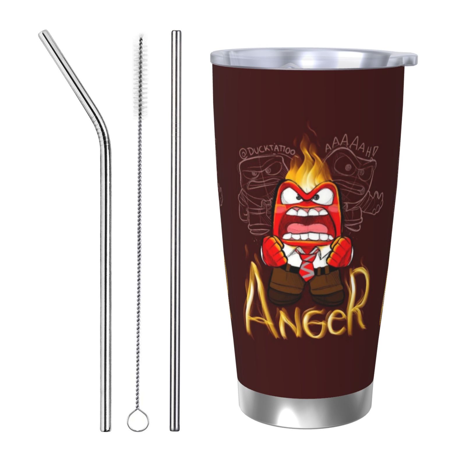 Disney-Inside Out Angry Water Bottle,Coffee Cups,Insulated Stainless ...